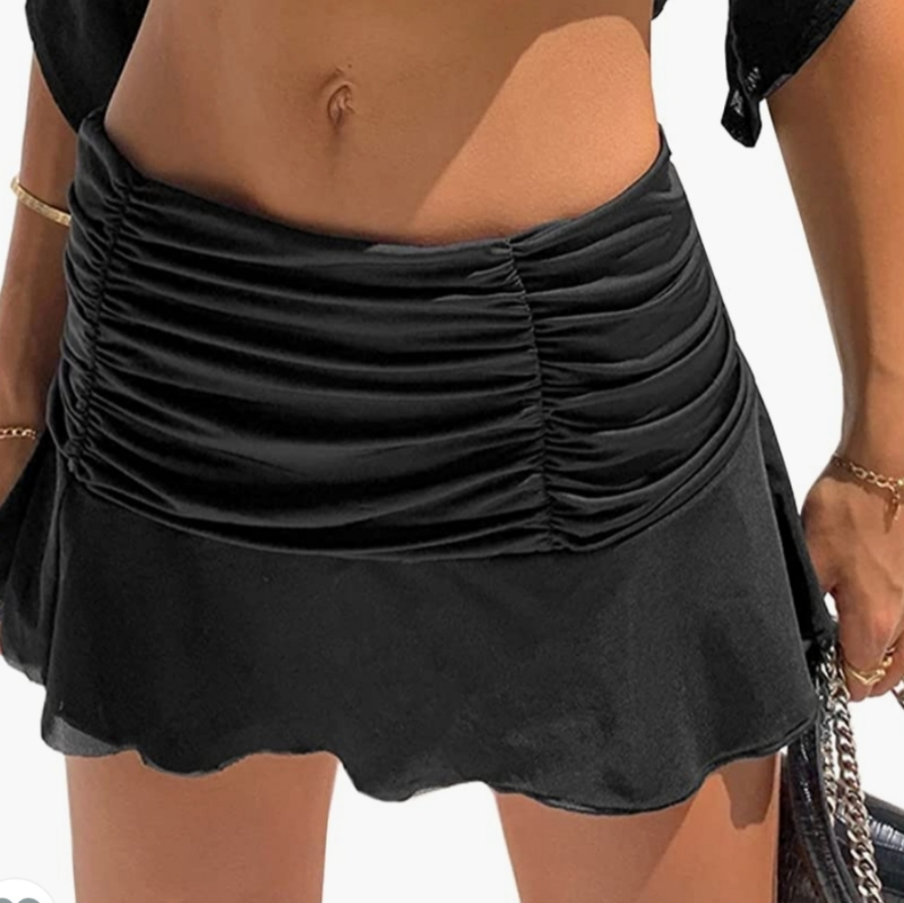 Black Rouched Skirt